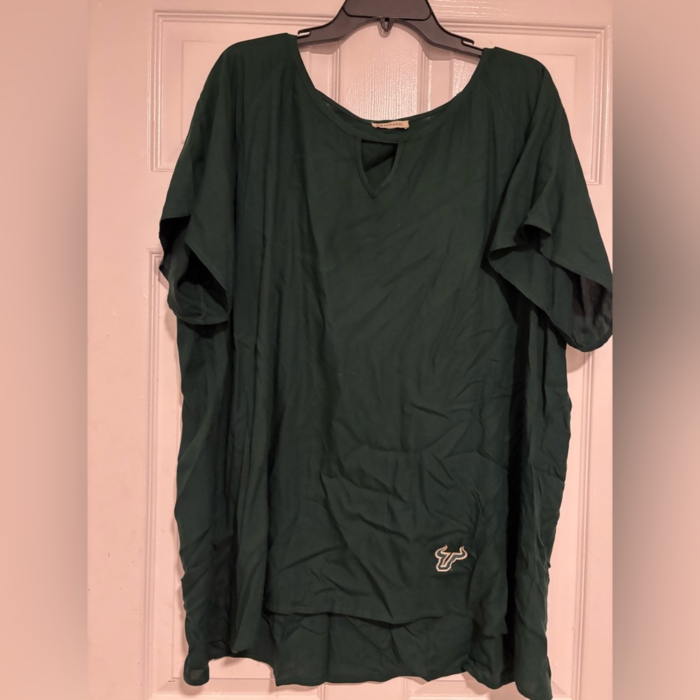 Green Oversized T-Shirt with USF Logo